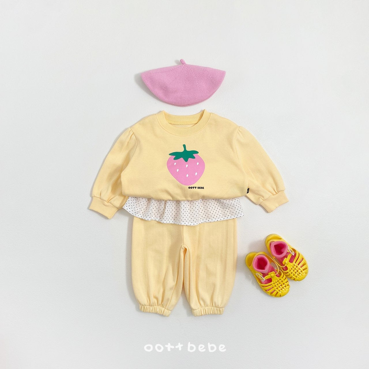 [KIDS] Strawberry-jam Top & Bottom Set