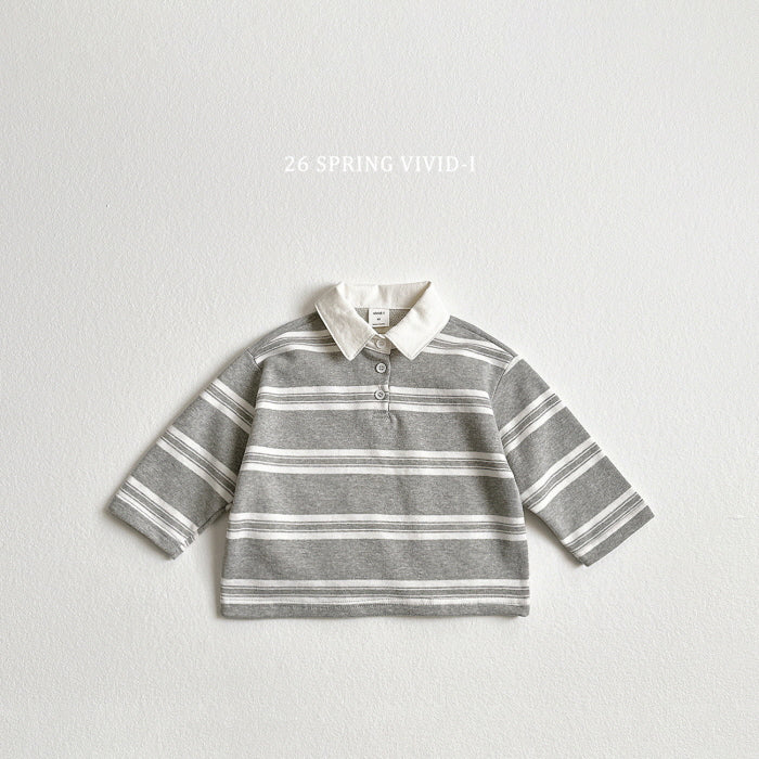 [KIDS] Multi-Stripe Collar T-Shirt
