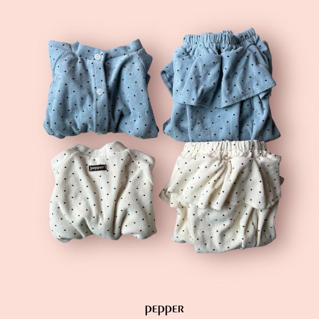 [KIDS] Polka dot terry cloth cardigan