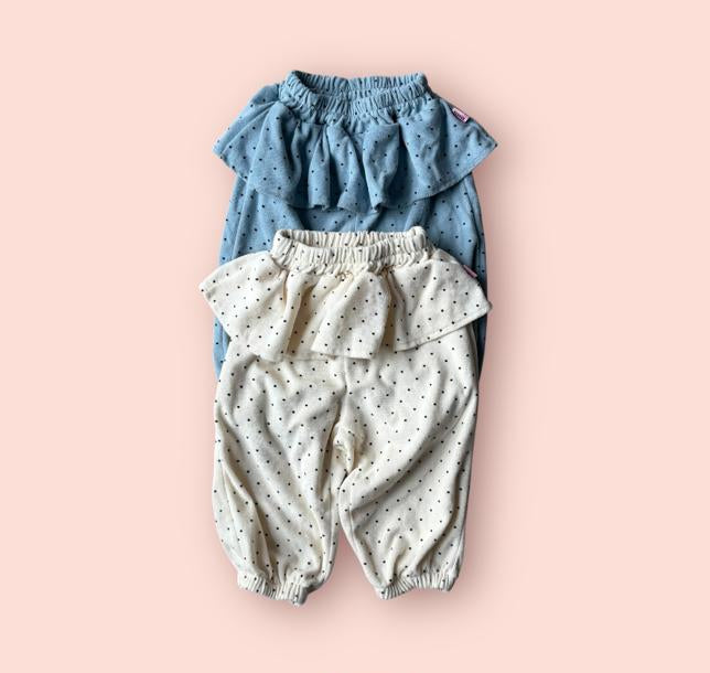 [KIDS] Polka dot ruffle jogger pants