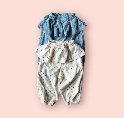 [KIDS] Polka dot ruffle jogger pants