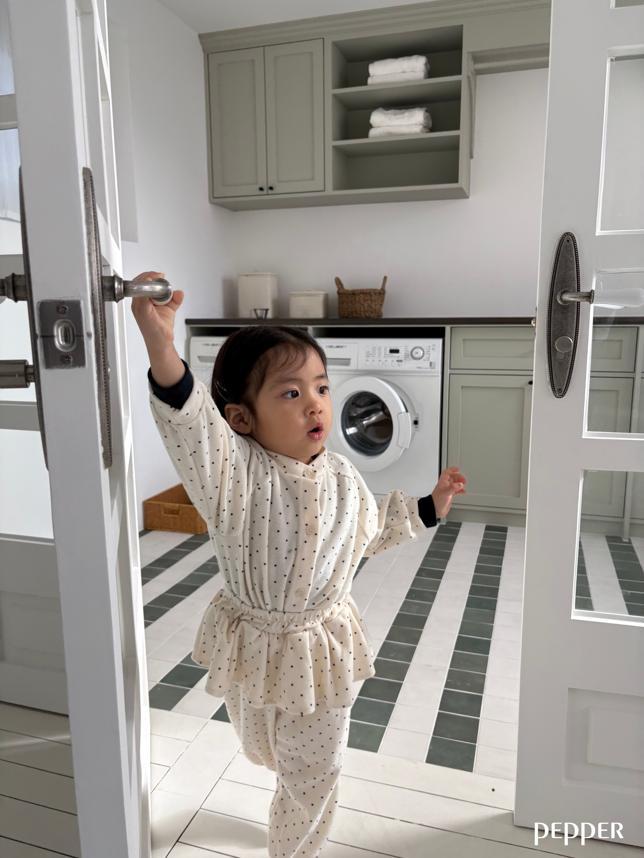 [KIDS] Polka dot terry cloth cardigan