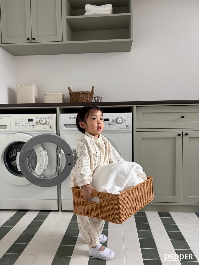 [KIDS] Polka dot terry cloth cardigan