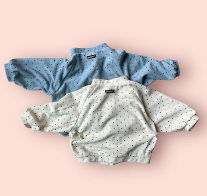 [KIDS] Polka dot terry cloth cardigan