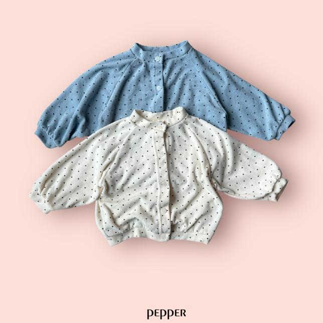 [KIDS] Polka dot terry cloth cardigan