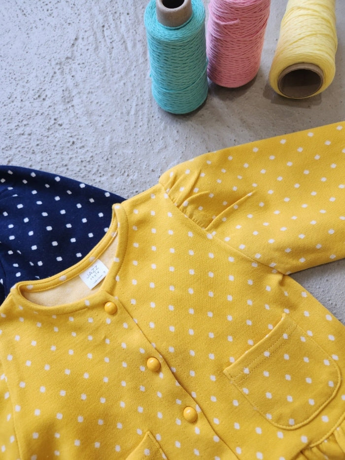 [KIDS/JUNIOR] Dot Jacquard Frill Cardigan