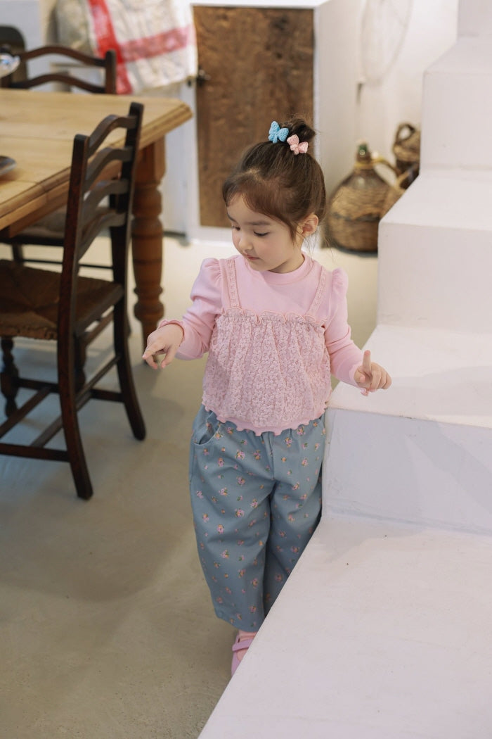 [KIDS/JUNIOR] Spring Lace Double-Layer Blouse