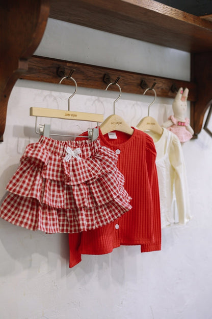[KIDS/JUNIOR] Checked Tiered Skirt