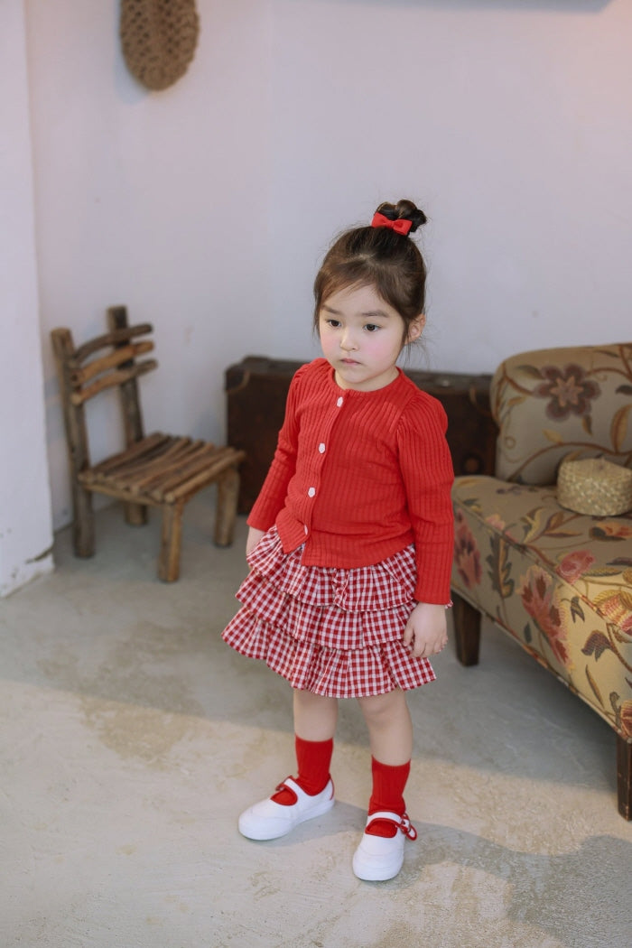 [KIDS/JUNIOR] Checked Tiered Skirt