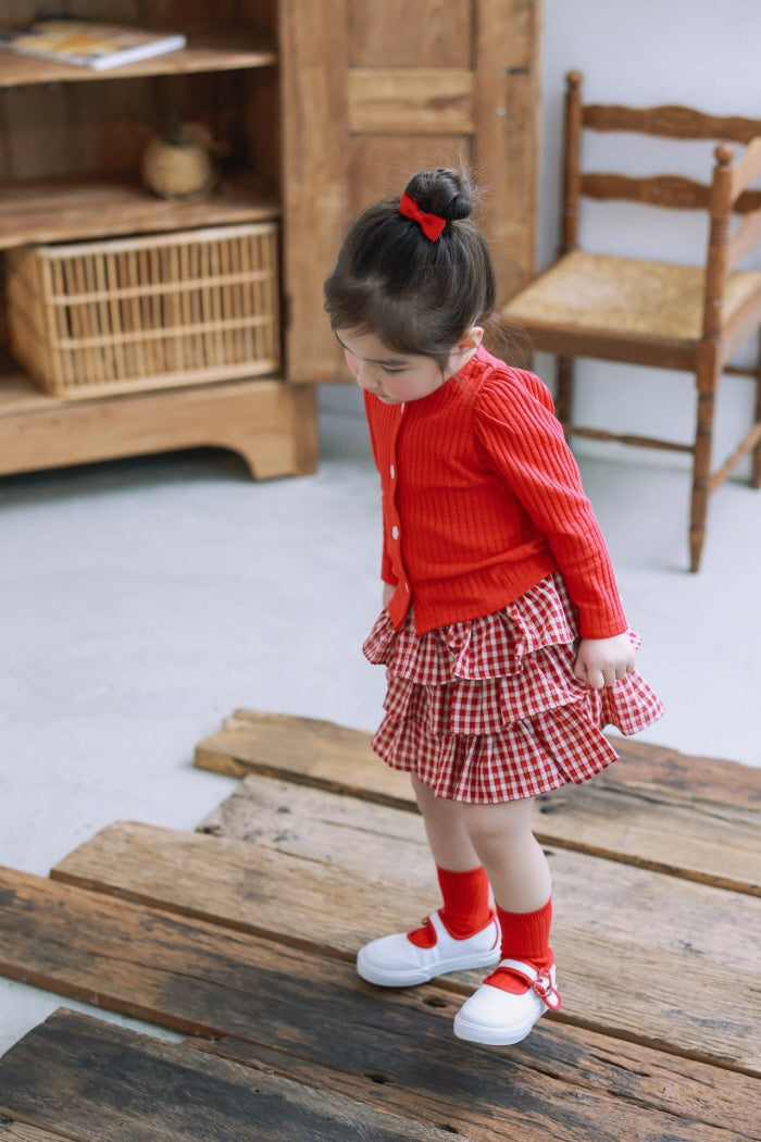 [KIDS/JUNIOR] Checked Tiered Skirt