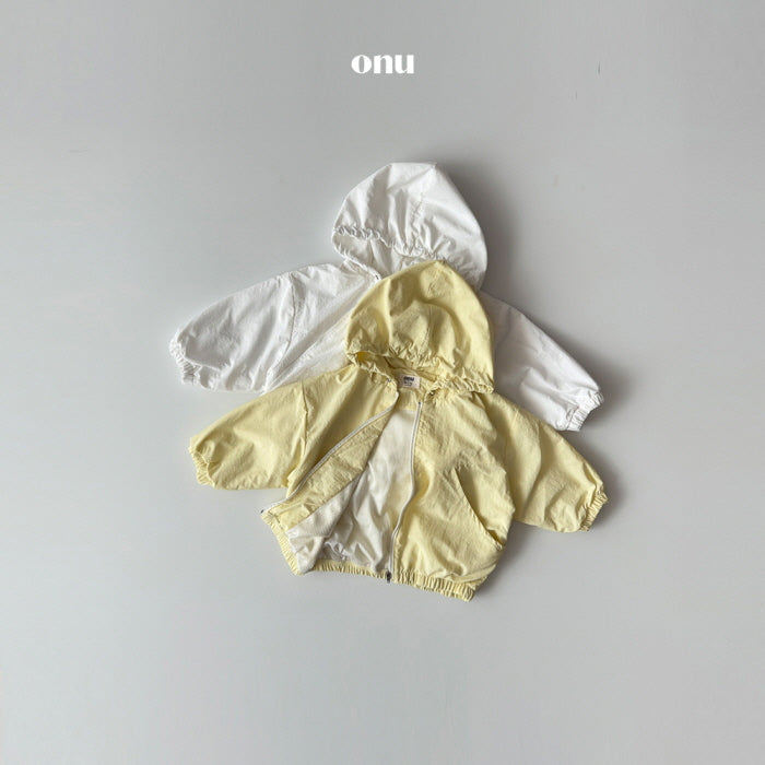 [KIDS] Hooded panel windbreaker