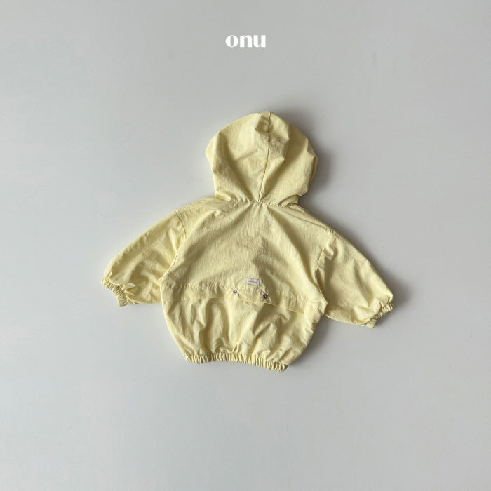 [KIDS] Hooded panel windbreaker