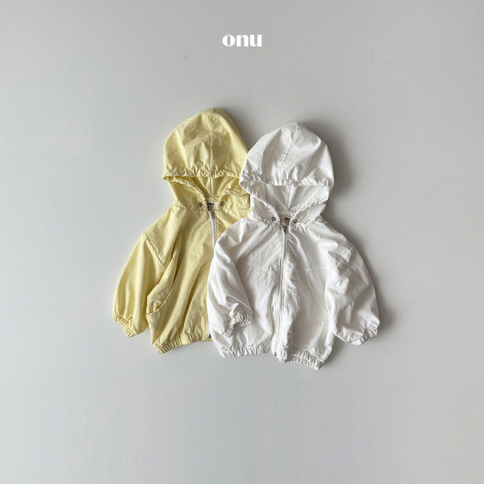 [KIDS] Hooded panel windbreaker