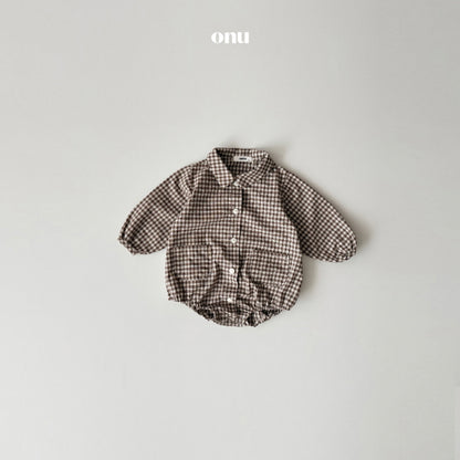 [BABY] Plaid bodysuit