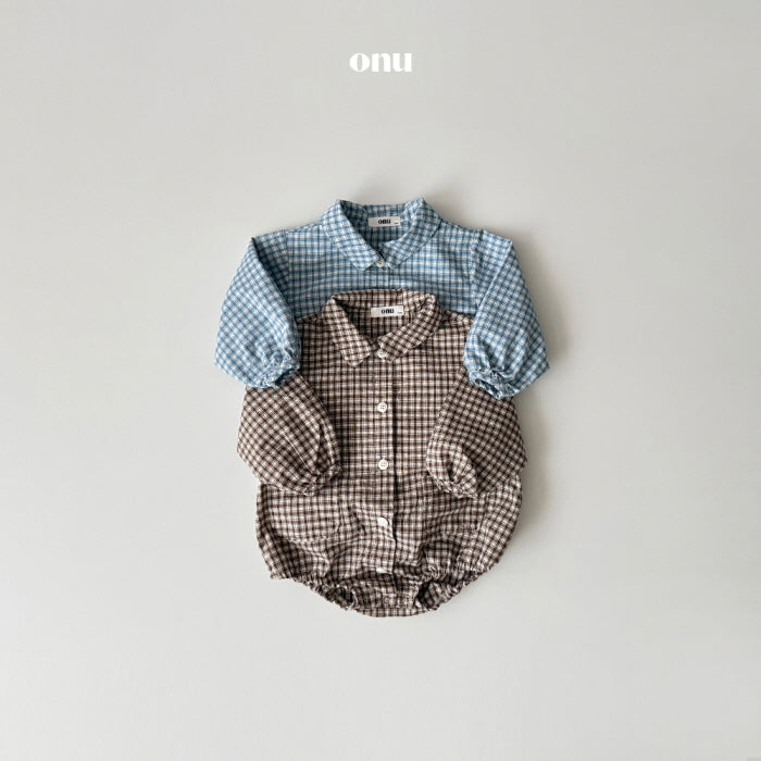 [BABY] Plaid bodysuit