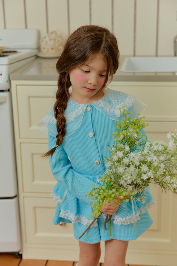 [KIDS] Lace Collar Cardigan