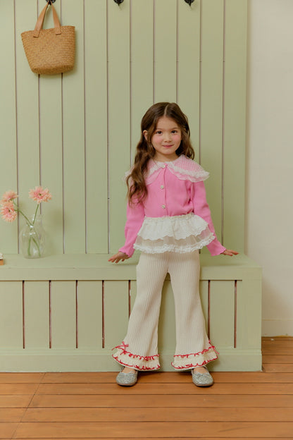 [KIDS] Lace Collar Cardigan