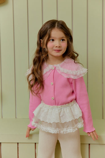 [KIDS] Lace Collar Cardigan