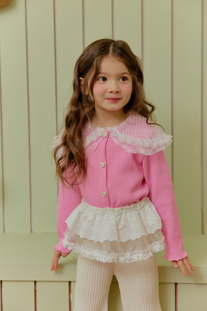 [KIDS] Lace Collar Cardigan