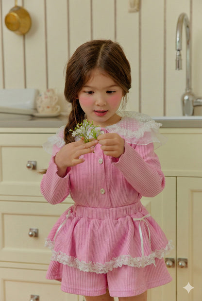 [KIDS] Lace Collar Cardigan