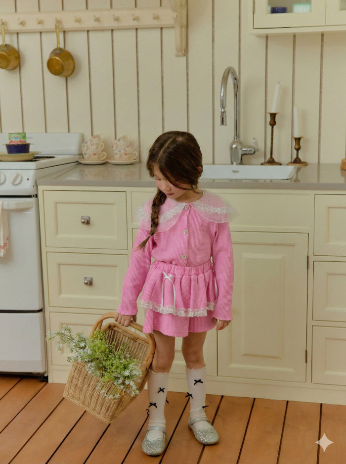 [KIDS] Lace Collar Cardigan