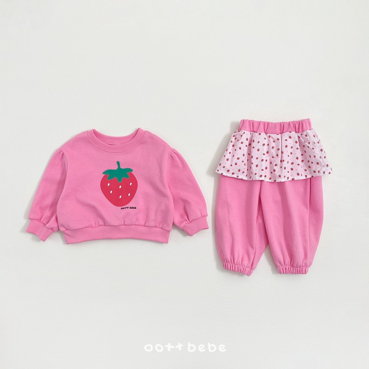 [KIDS] Strawberry-jam Top & Bottom Set