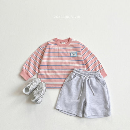 [KIDS] Animal Label Striped T-Shirt