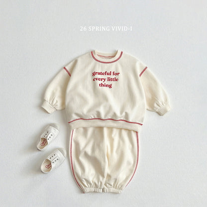 [KIDS] Lettering Stitch Top & Bottom Set