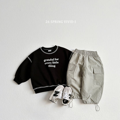 [KIDS] Lettering Stitch Top & Bottom Set