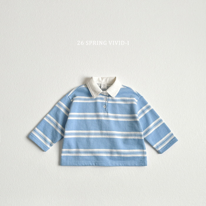 [KIDS] Multi-Stripe Collar T-Shirt