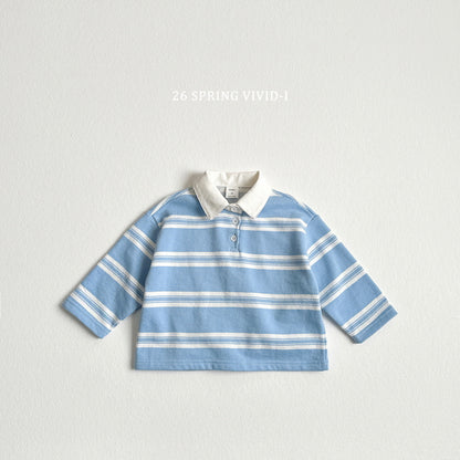 [KIDS] Multi-Stripe Collar T-Shirt