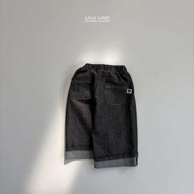 [KIDS] Roll-up stitched denim pants