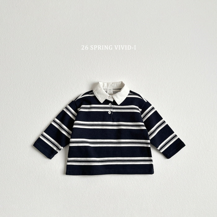 [KIDS] Multi-Stripe Collar T-Shirt