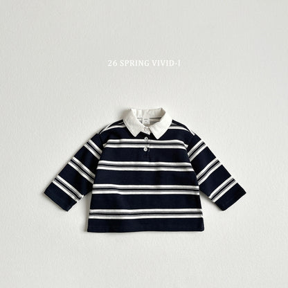 [KIDS] Multi-Stripe Collar T-Shirt