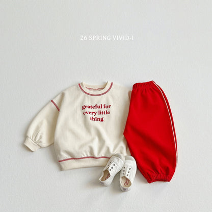 [KIDS] Lettering Stitch Top & Bottom Set