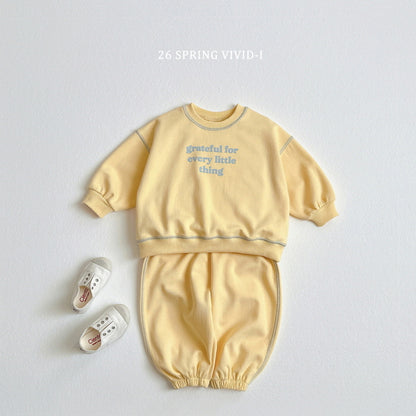 [KIDS] Lettering Stitch Top & Bottom Set