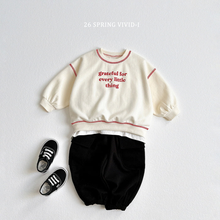 [KIDS] Lettering Stitch Top & Bottom Set