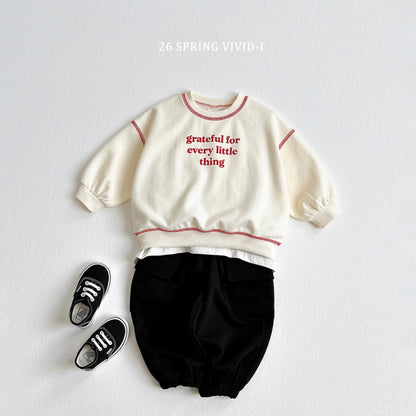 [KIDS] Lettering Stitch Top & Bottom Set