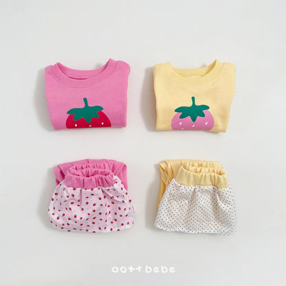 [KIDS] Strawberry-jam Top & Bottom Set