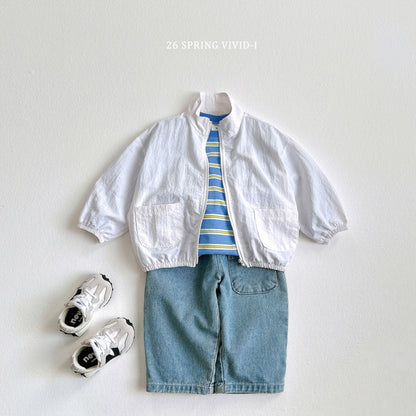 [KIDS] Animal Label Striped T-Shirt