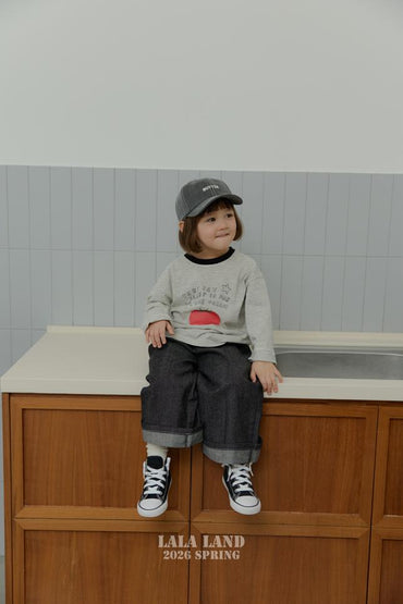[KIDS] Roll-up stitched denim pants