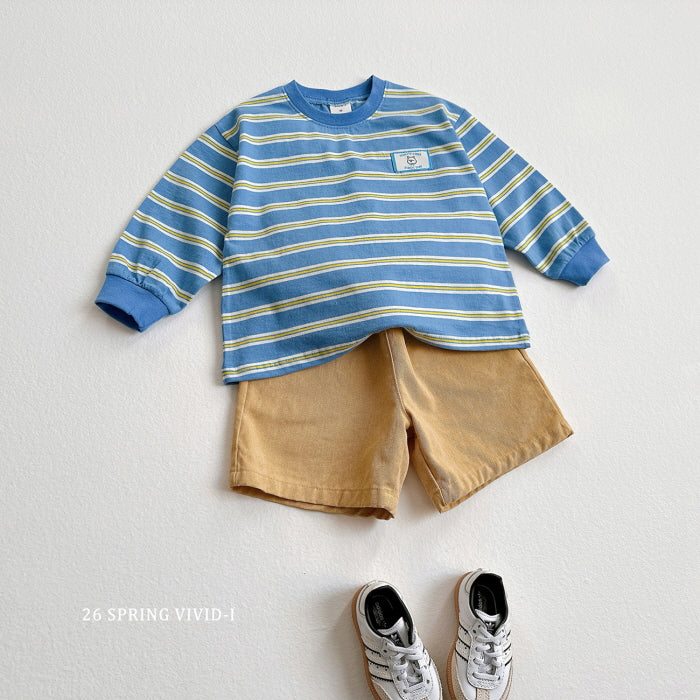 [KIDS] Animal Label Striped T-Shirt