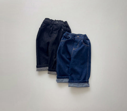 Roll-up denim pants