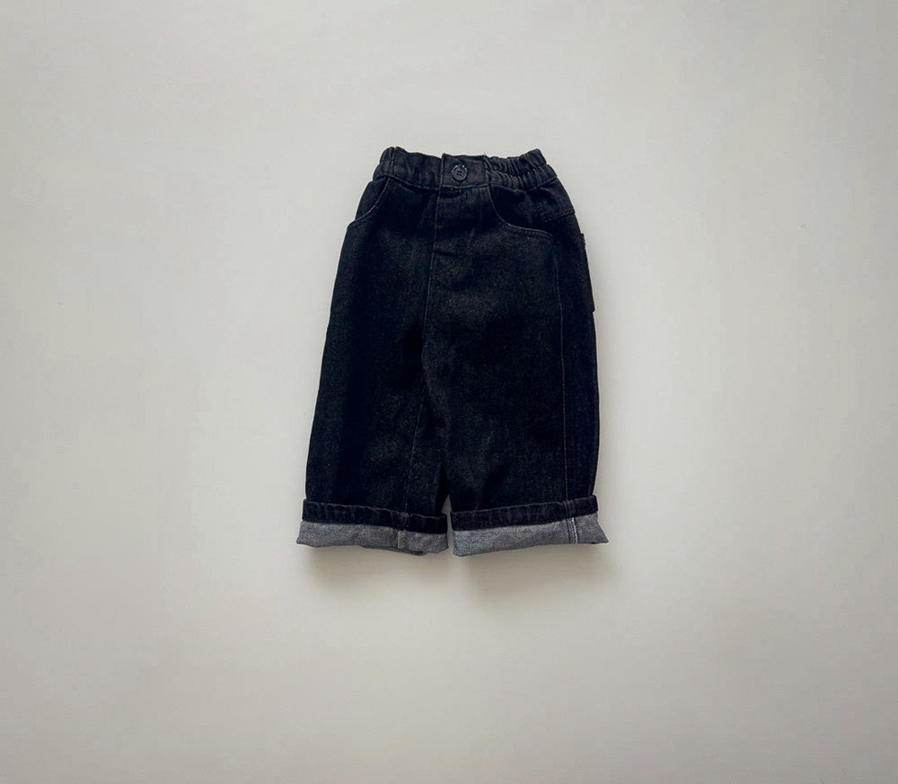 Roll-up denim pants