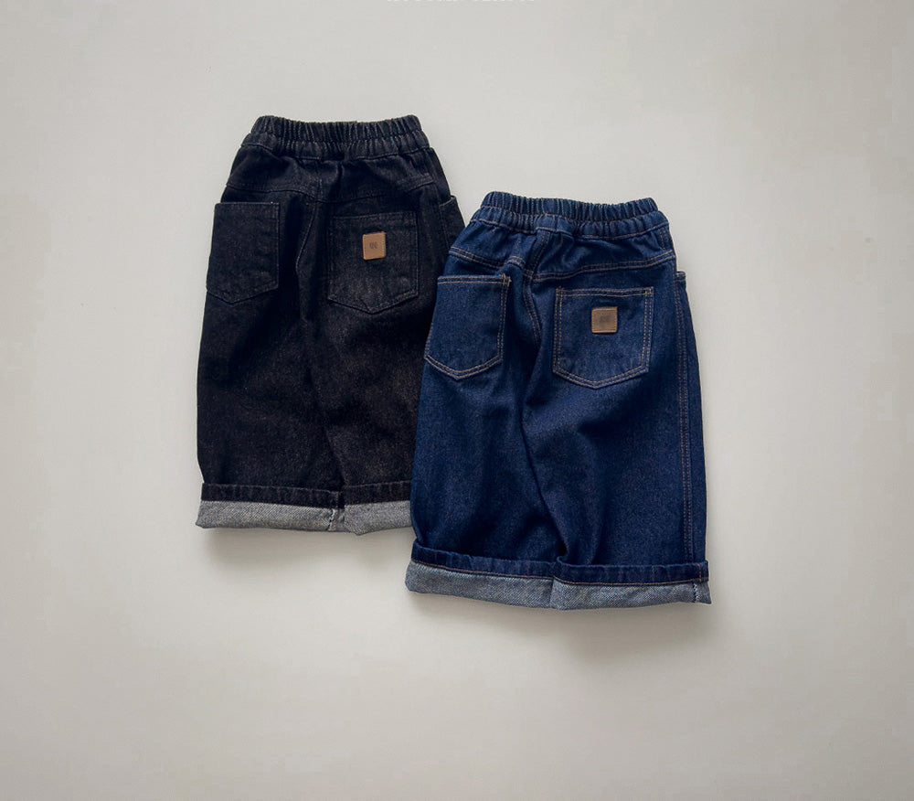 Roll-up denim pants