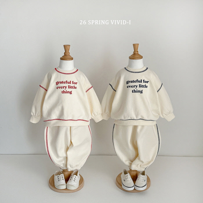 [KIDS] Lettering Stitch Top & Bottom Set