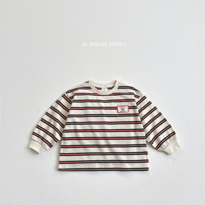 [KIDS] Animal Label Striped T-Shirt