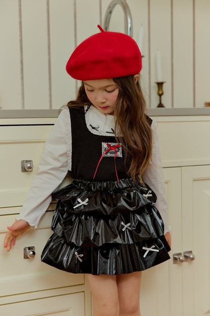 [KIDS] Ribbon tiered skirt