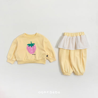 [KIDS] Strawberry-jam Top & Bottom Set