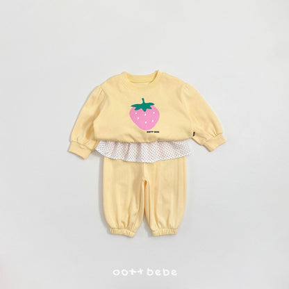 [KIDS] Strawberry-jam Top & Bottom Set